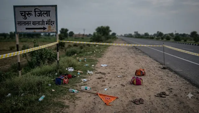 चूरू में सालासर बालाजी के पास दर्दनाक हादसा, श्रद्धालुओं को अज्ञात वाहन ने कुचला, तीन की मौत

